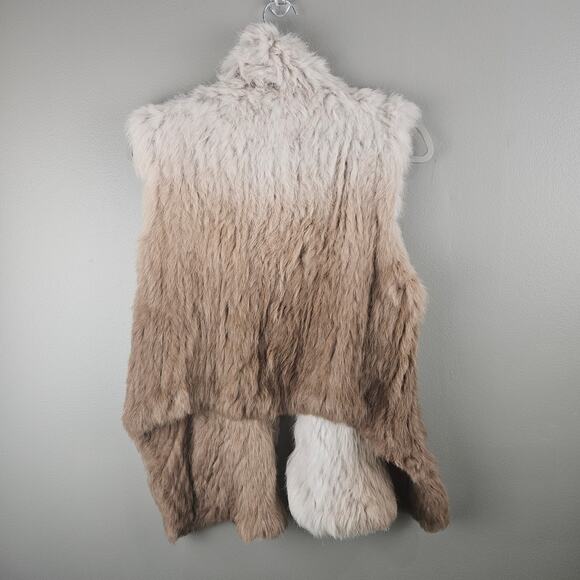 Moon & Meadow Rabbit Fur Ombre Vest Size Small - Picture 2 of 5